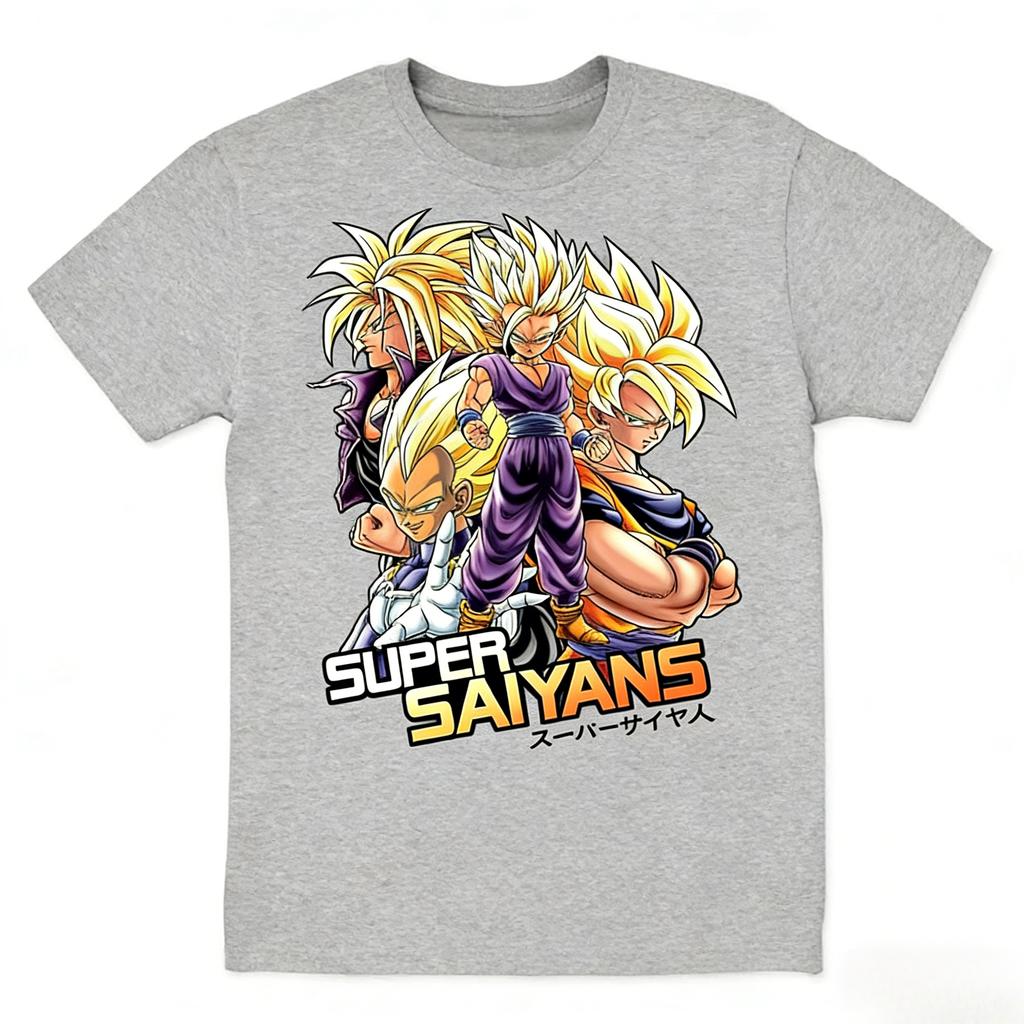 Dragon Ball Trendy hot items Super Saiyan Unisex Tshirt Summer New Anime Printed Casual Parentchild Short Sleeved Shirt