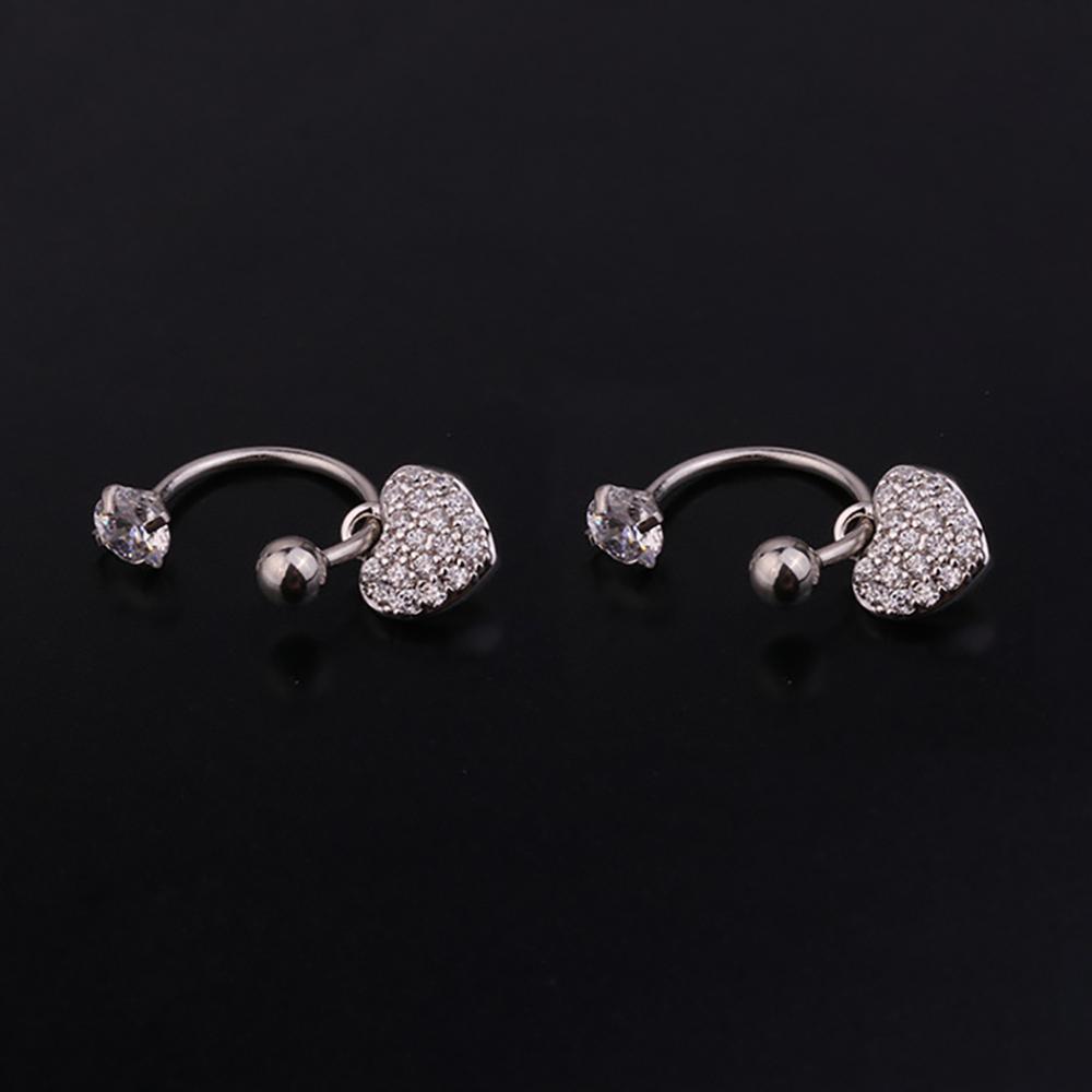 1 Pair Stainless Steel Mini CZ Drop Earring Women Moon Flower Tragus Cartilage Helix Hoop Conch Rook Daith Lobe Piercing Jewelry