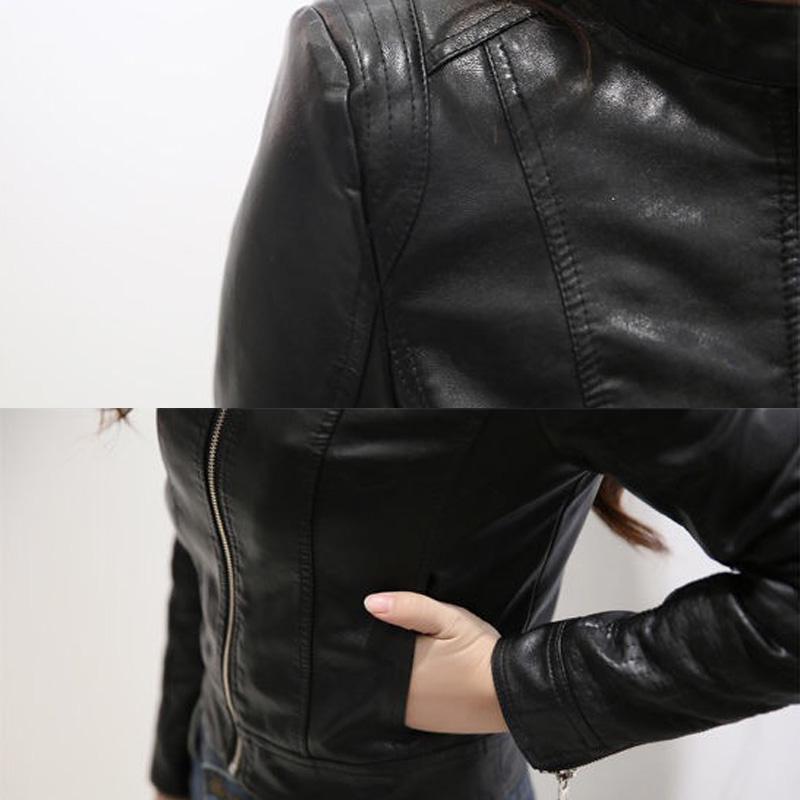 Женская повседневная кожаная куртка
