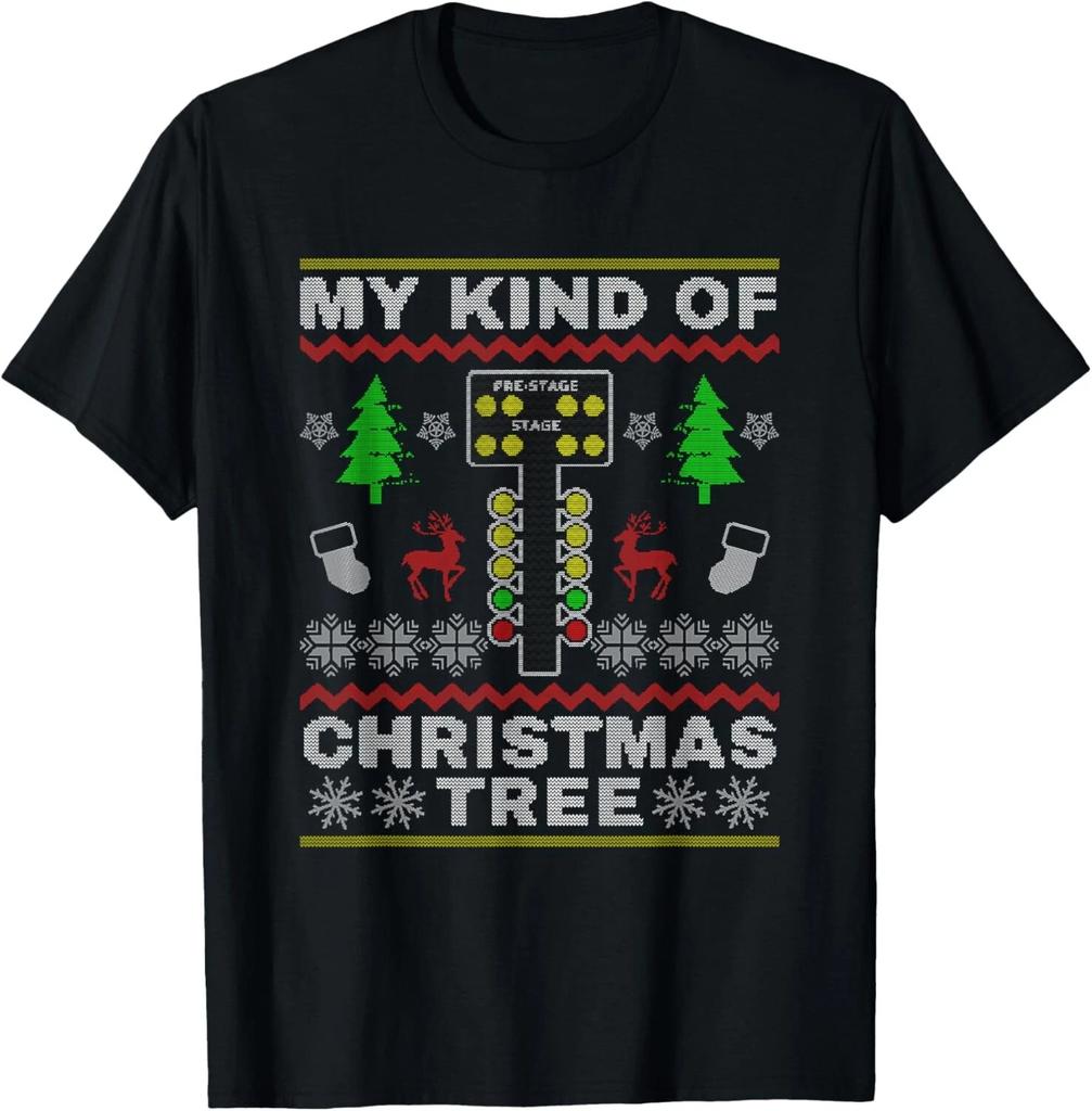 Drag Racers Racing Christmas Tree T- Shirt
