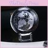 Elegant 60mm 3d Crystal Ball Glass Laser Engraved Miniature Earth Sphere For Home Decor