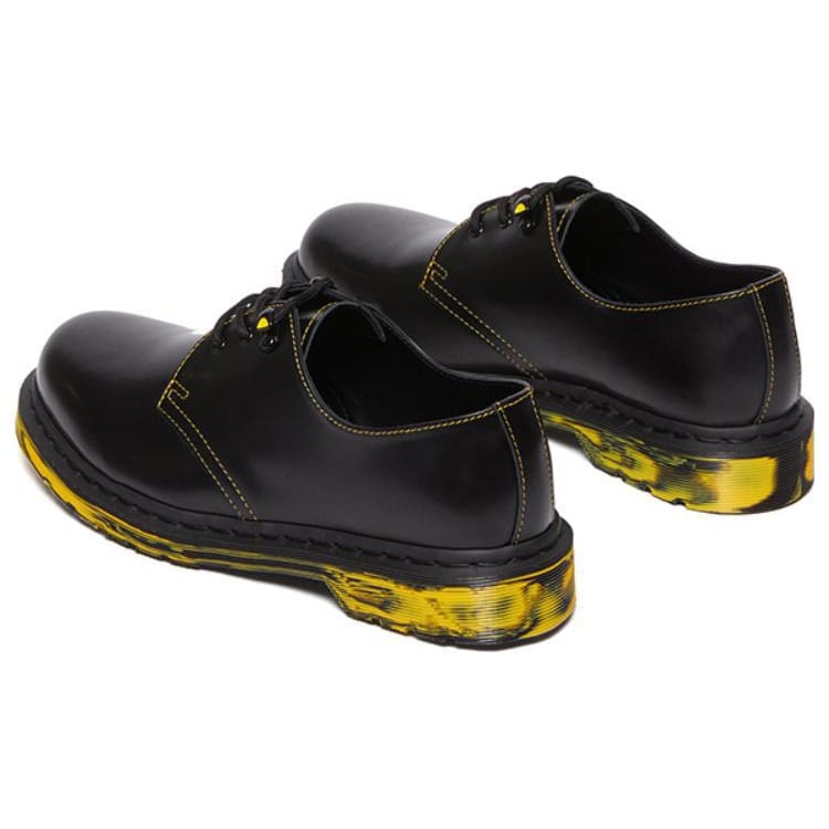 Доктор. Мартенсы Dr.Martens 1461 Кожаные Оксфорды с Мраморной Подошвой 'Черно-Желтые' 31162001