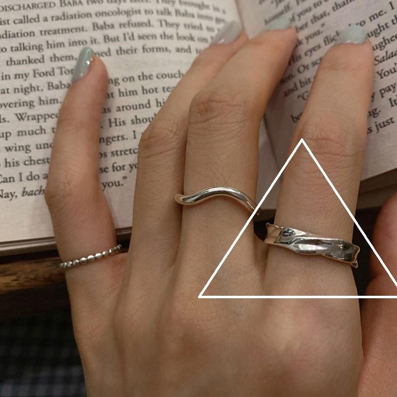 Корейское кольцо из стерлингового серебра 925 пробы в ретро-дизайне для женщин - Не тускнеющее, Высококачественное ювелирное изделие для пальца в стиле цепочки