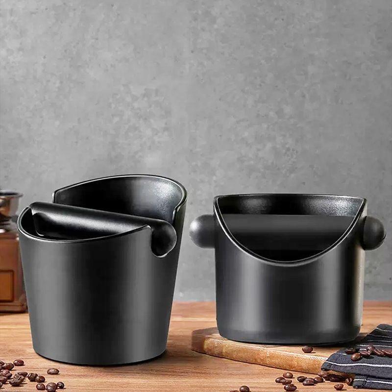 2pcs Coffee Knock Box Shock-Absorbent Coffee Grind Waste Bin for Coffee Grounds Removable Knock Bar Anti-slip Espresso Dump Bin