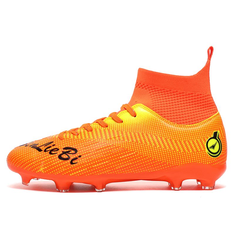 Мужские высокие футбольные бутсы, цветные уличные спортивные футбольные бутсы с длинными шипами, большие размеры, детские футбольные бутсы для молодежи