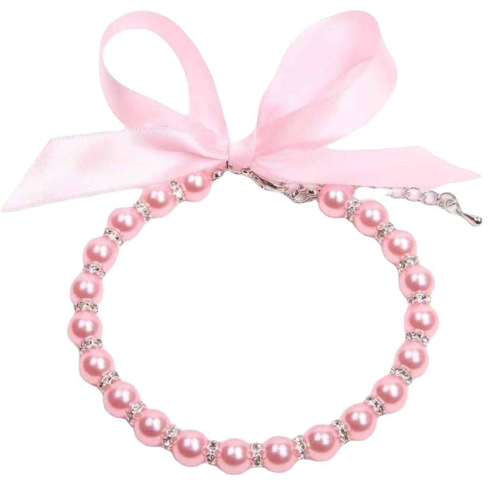 Simulated Pearl Cat Bead Collar Bling Pet Simulated Pearl Collar Pet Pearl Necklace Pet Show