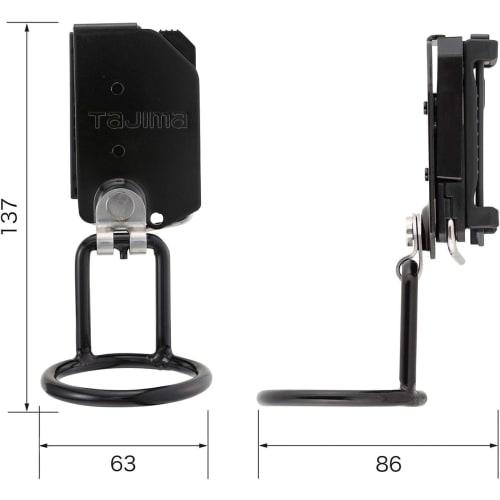 Tajima Safe System Detachable Tool Holder, High-Strength Steel, Single-Hole Hammer, SFKHI-H1M, Easy To Attach and Remove, Can Be Attached To a Belt La