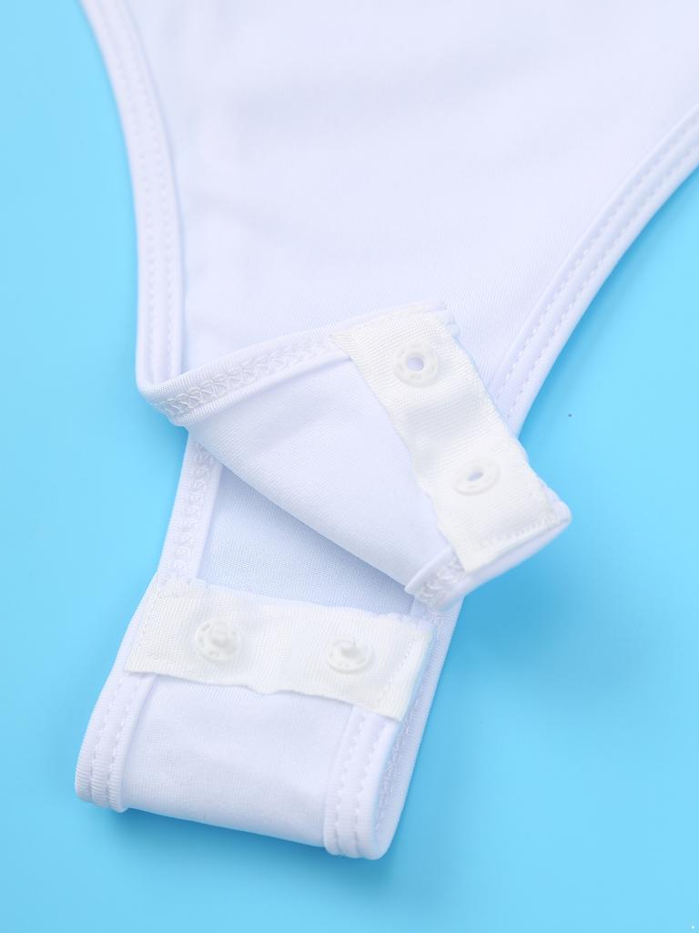 Men's One Piece Thongs Bodysuit Short Sleeve Button Crotch Shirt Leotard Snappies Rompers Jumpsuit