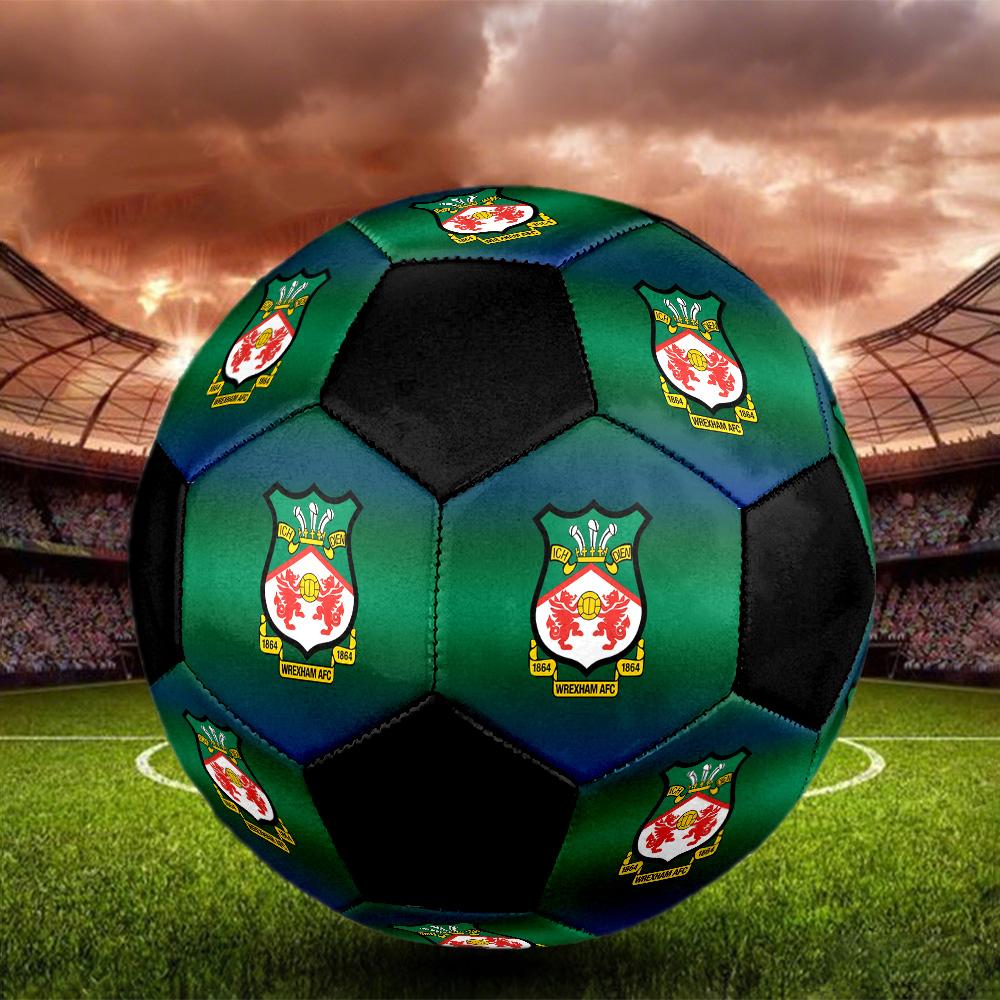 Футбольный мяч Wrexham AFC Цветной Для всех возрастов Машинная строчка ПВХ Готов к соревнованиям Прочный Высокий отскок.РАЗМЕР5