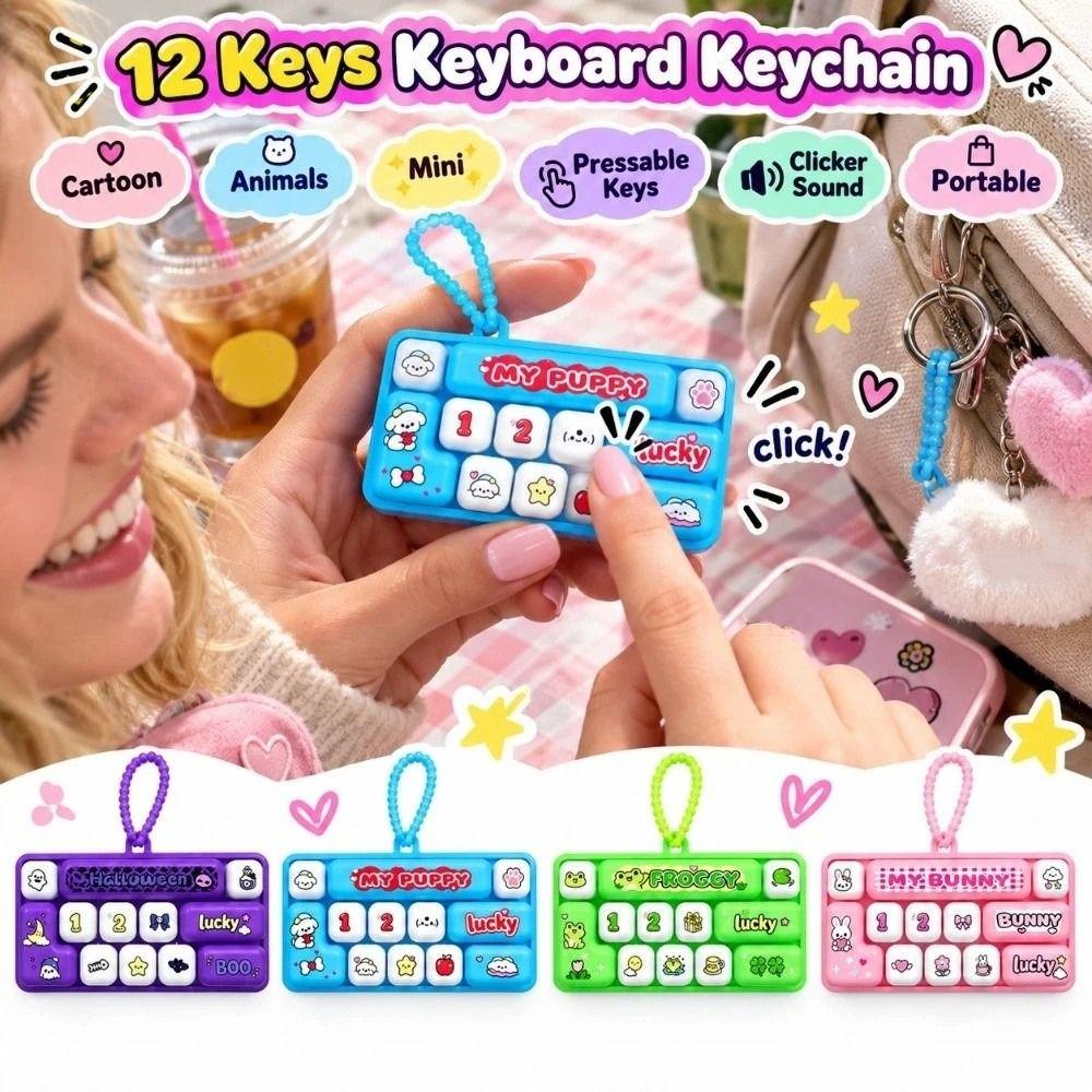 Cartoon Fingertip Button Keyring Mini Stress Relief Fidget Toy Office Use