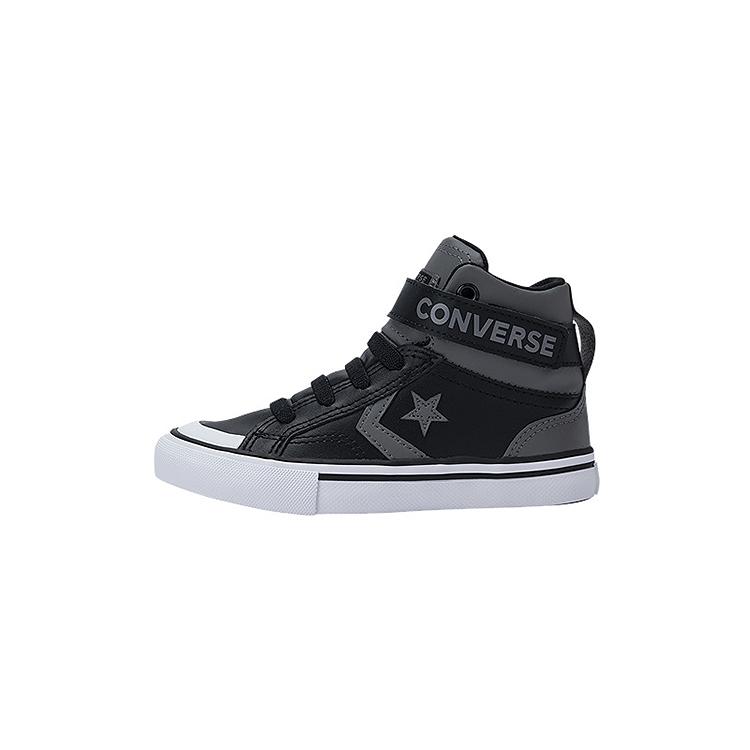 Converse Pro Blaze Strap Leather High PS Sharkskin Kids Sneakers Grey Black White A09329C