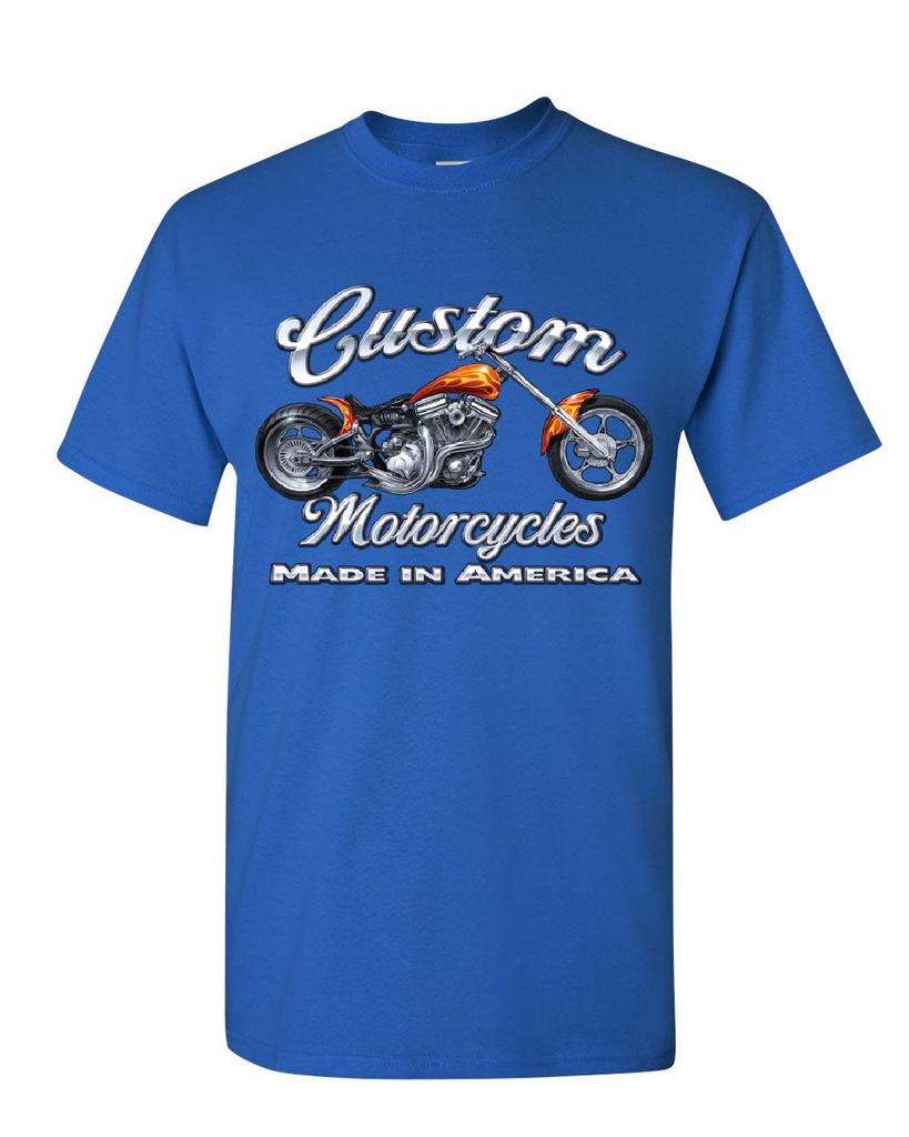 Custom Motorcycles Biker Chopper American Tradition Tshirt Cotton Oneck Short Sleeve Summer Casual Unisexs Tee Streetwear
