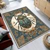 Vintage Beetle Rug with Floral Border  Antique Style Living Room Carpet, Nature-Inspired Home Decor Items Skid resistant carpet