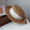 Шляпа-цилиндр с плоским верхом, летняя солнцезащитная шляпа, большой обхват головы, соломенная шляпа, отпускной темперамент, элегантная, приморская, с плоскими полями, солнцезащитная шляпа