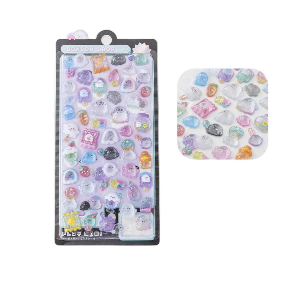 Cute Candy Animal Drop Sticker Aesthetic DIY Toy Stickers 3D Decor Stickers  DIY Scrapbooking