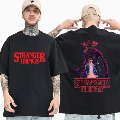 Унисекс Футболка Stranger Things с принтом - Короткий рукав, Круглый вырез, Повседневный топ