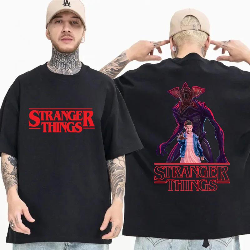 Унисекс Футболка Stranger Things с принтом - Короткий рукав, Круглый вырез, Повседневный топ