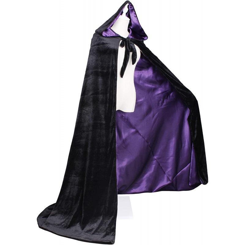 Women Halloween Solid Color Cape Long Cloak Cosplay Party Costume Casual Gothic Stage Dress Up Cape For Festival