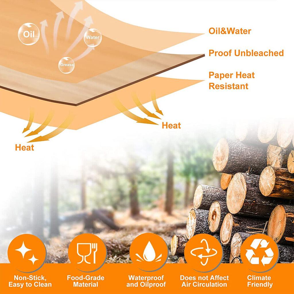 100Pcs Rectangle Disposable Airfryer Baking Paper Liner Waterproof Oilproof Non-Stick Baking Mat for Ninja Foodi Air Fryer Accessories