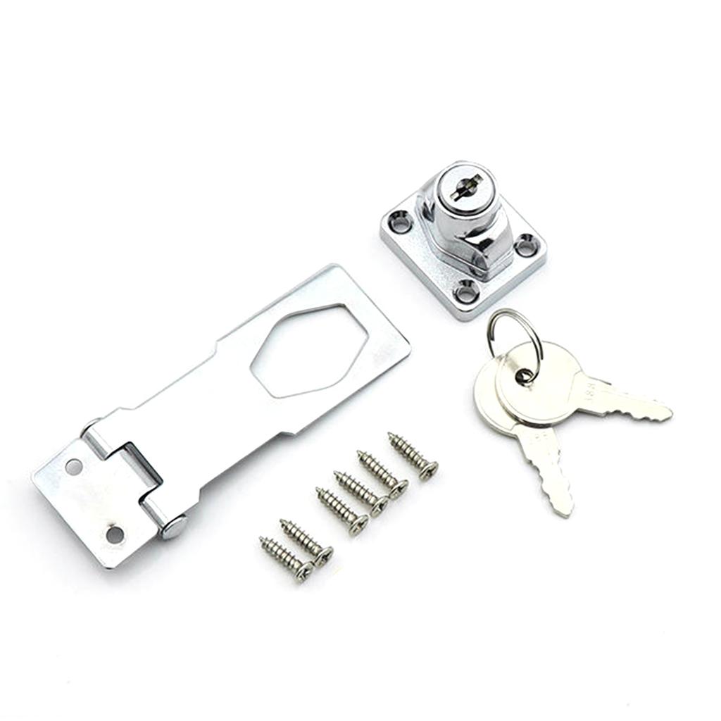 Small Hasp & Handle Metal Lock Hasp Door Buckle Security Door Clasp Knob Shed Locks for Cabinets Cupboard Drawer Gate