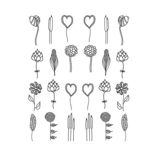 Цветочные перья простой рисунок женские наклейки для ногтей наклейка DIY маникюрные инструменты