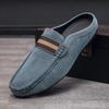 Fashion Men's Mules Lightweight Suede Casual Shoes New Men Lazy Leisure Breathable Half Support Slippers Slip On Walking Shoes Moccasin