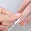 Двусторонний пушер для кутикулы из нержавеющей стали, инструмент для подготовки к отшелушиванию, очищает омертвевшую кожу, круглый скошенный шпатель, маникюрный карандаш