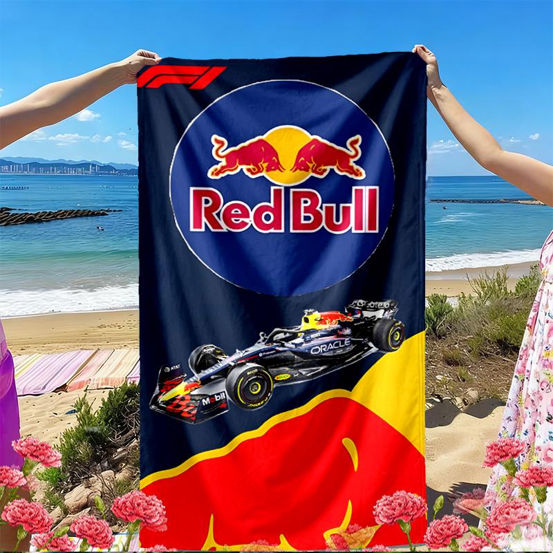Пляжное полотенце с принтом Red Bull Racing, Универсальное легкое впитывающее пляжное полотенце для бассейна, серфинга, йоги, ванной комнаты, Идеальный подарок на день рождения, праздник