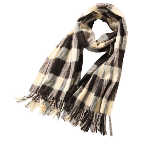 Women Winter Scarf Plaid Print Lightweight Soft Warm Scarf