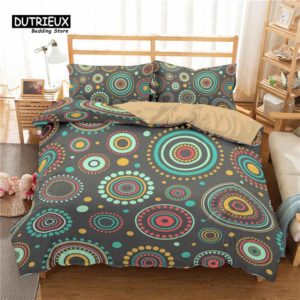 Bohemian Mandala Duvet Cover Set King Queen Size 2/3Pcs Hippie Bedding Set Polyester Indian Ethnic Floral Quilt Cover Pillowcase