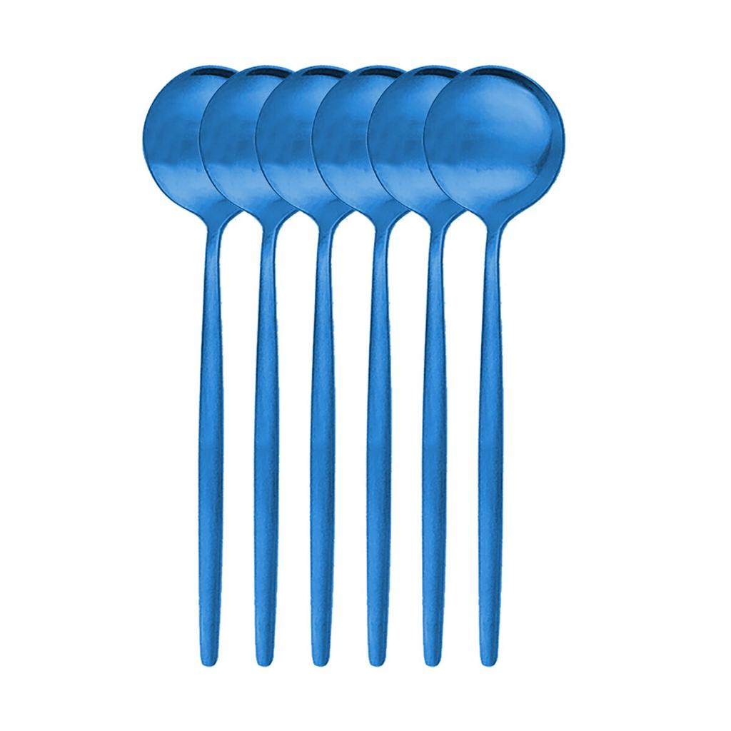 6Pcs/Set Gold Dinnerware Spoon Set Stainless Steel Cutlery Set Dinner Set Coffee Tea Spoon Tableware Home Kitchen Silverware Set