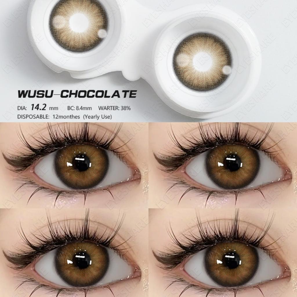 Eyeshare Цветные контактные линзы Линзы цвета морской волны Натуральные черные линзы Контактные линзы шоколадного цвета Серые линзы 1 пара