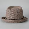In The Elderly British Style Men'S Top Hat Spring And Autumn Old Man Gentleman Hat Dad Woolen Thousand Bird Grid Jazz Hat Winter