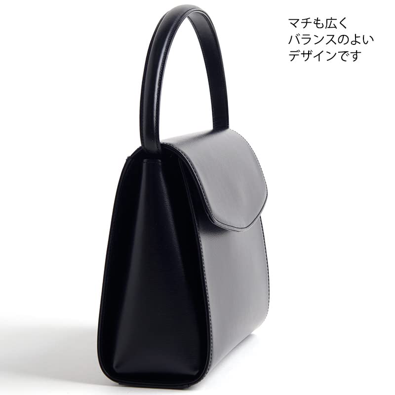 aurora Genuine Leather Black Formal Bag, Made in Japan, Square, Black Leather, for Weddings, Funerals, and Other Formal Occasions (Black)