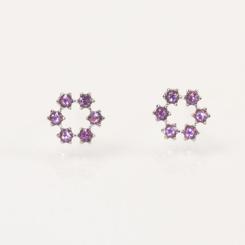 Серебряная игла S925 Школьница Розовый Алмаз Цветок Модный Простой Универсальный Маленький Дизайн В стиле Ins Серьги Серьги