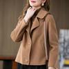 Women's Winter Short Plus Size Office Button Jacket Business Casual Standing Collar Jacket Warm Cardigan