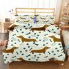 Комплект из трех предметов с 3D цифровой печатью Милый Забавный Пододеяльник Наволочка Постельное белье