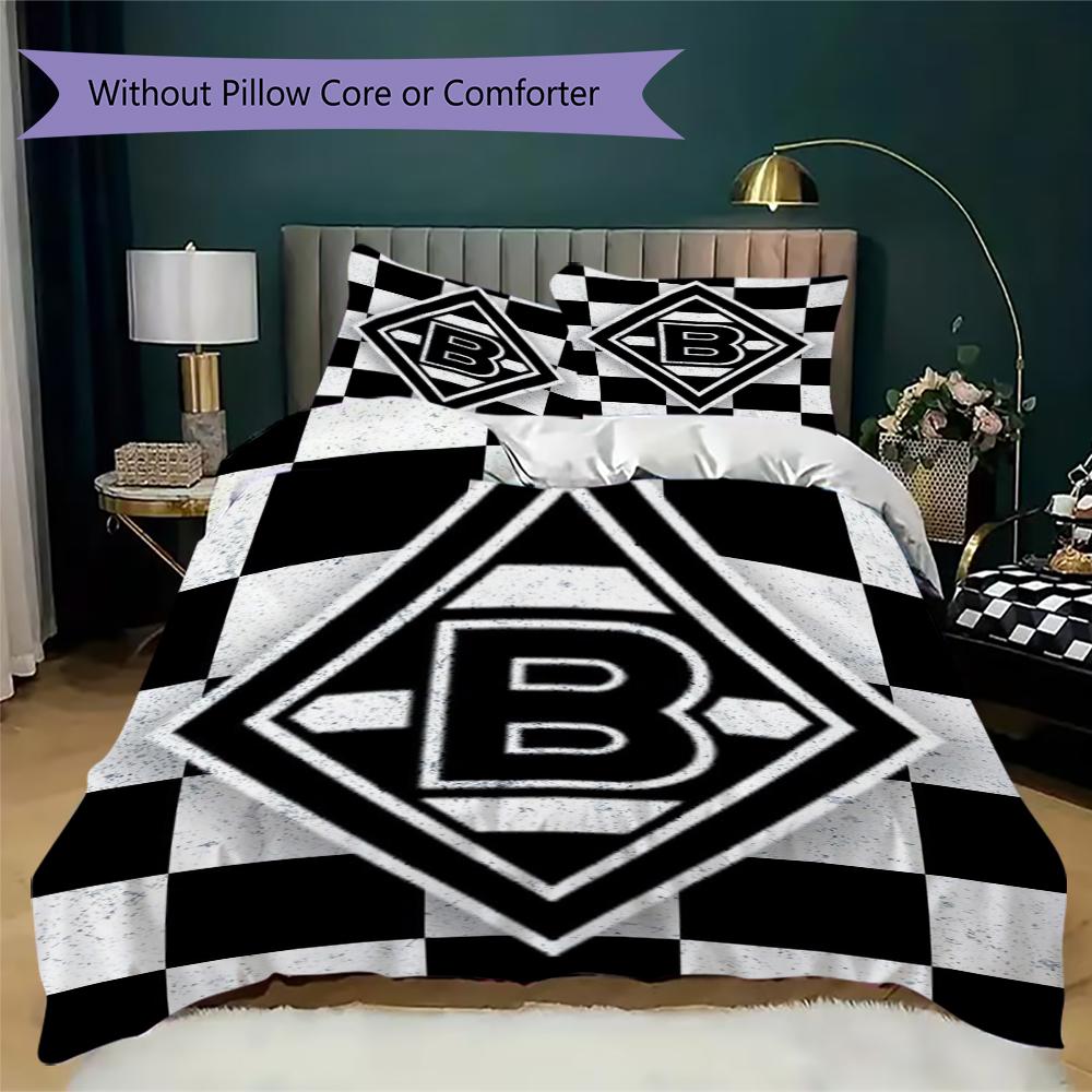 Borussia Pattern Bedding uilt Set uilt Cover Pillowcase Home Decoration Birthday Gift (1 * duvet cover + 2 * pillowcase without core)19