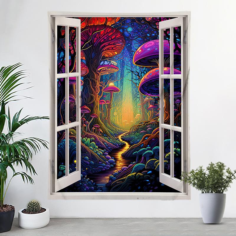 Ткань для подвешивания на окна Пейзаж Цифровая печать Гобелен Украшение спальни Ткань Фотофон Ткань Стена спальни Ткань