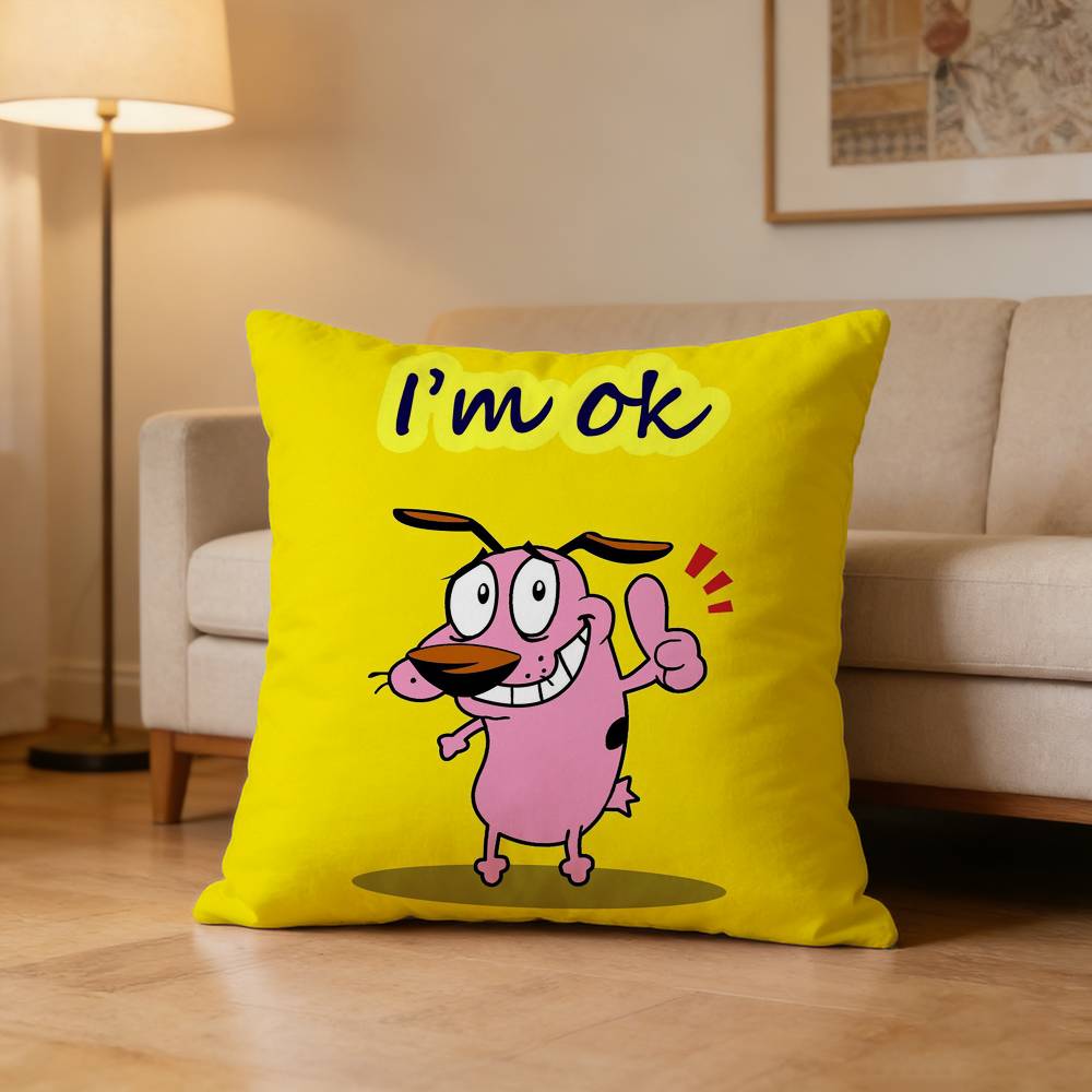 Courage The C-Cowardly Dog Pillow Case For Sofa Living Room Home Office Decor Protective Cover