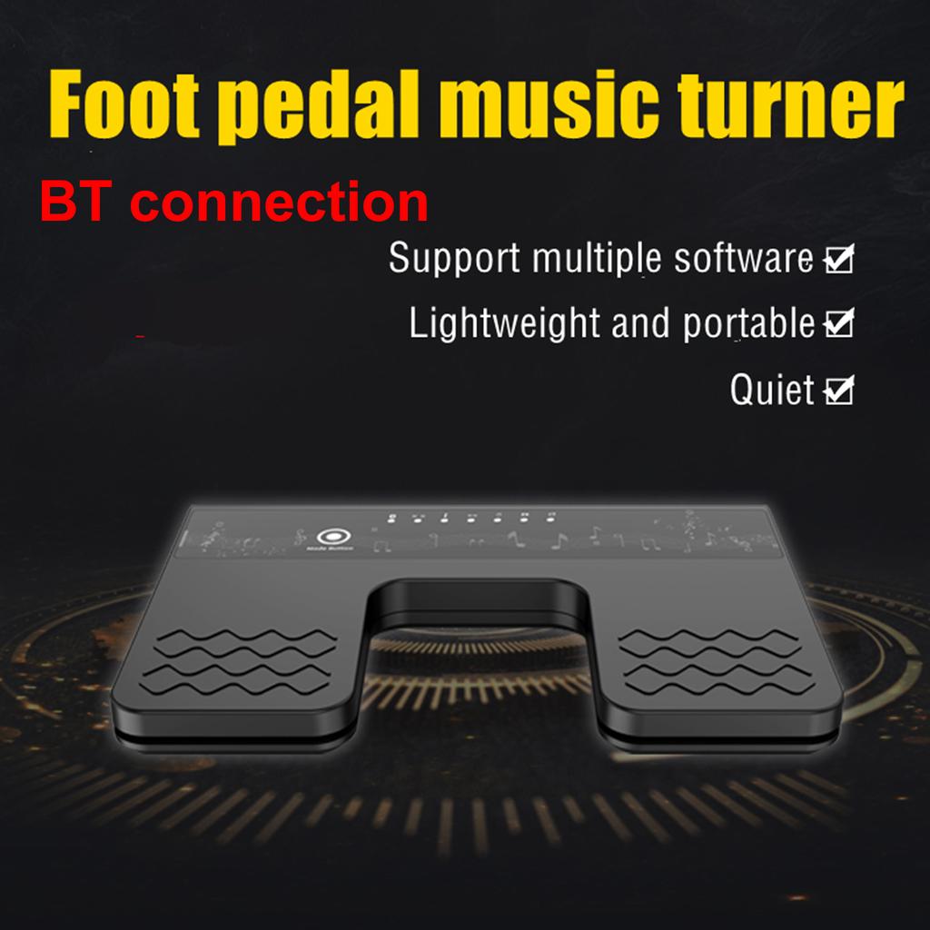 BT Page Turner Wireless Music Pedal for Guitar Violin Piano Rechargeable Electronic Music Sheet