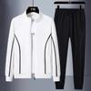 Мужской спортивный костюм, весенние повседневные комплекты для бега, мужской кардиган на молнии, куртка из 2 предметов + спортивные штаны, мужская спортивная одежда