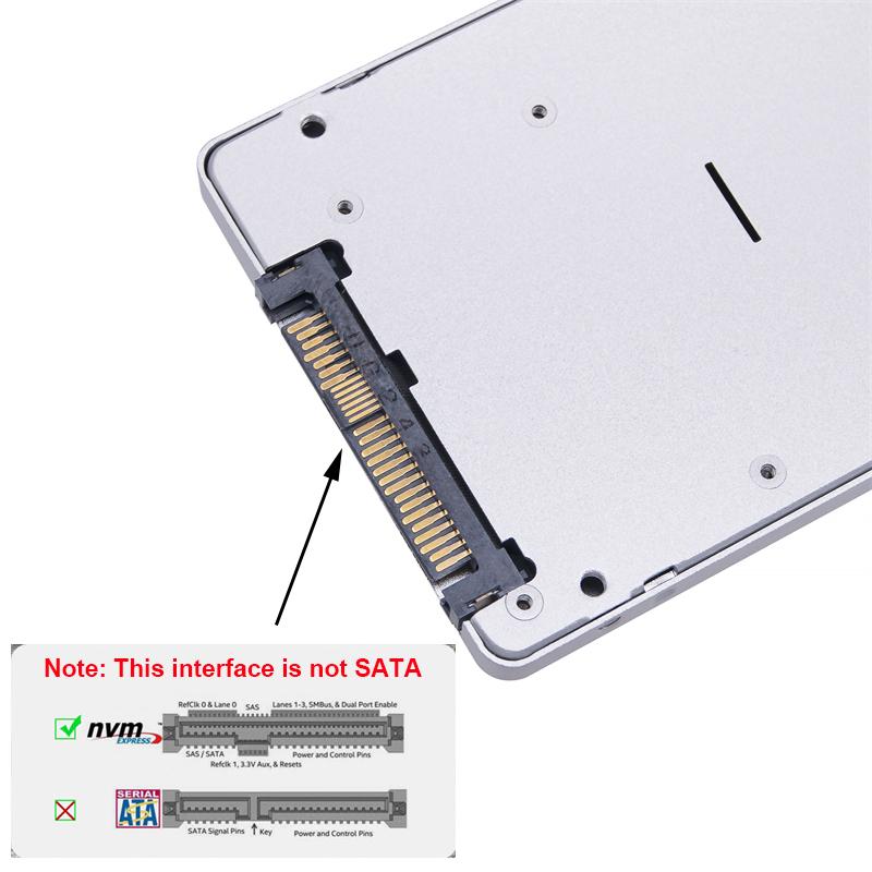 OULLX Корпус для внешнего SSD M.2 NVMe NGFF с двойным протоколом к U.2 SFF-8639, высокоскоростной, inline, плата-адаптер