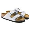 Женские шлепанцы серебристые Arizona Birko-Flor Silver regular широкие (1012282)