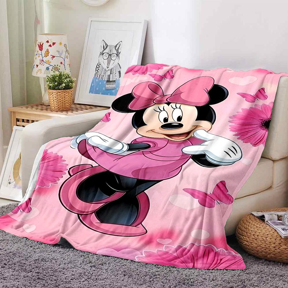 1 шт. Розовое одеяло Минни Маус Легкий фланелевый плед для дивана, кровати, путешествий, кемпинга, гостиной, офиса, дивана, кресла