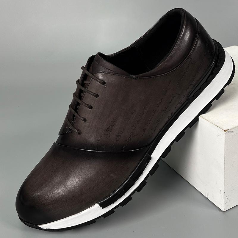 Роскошные дизайнерские мужские кроссовки из натуральной кожи с лазерной гравировкой букв на шнуровке, броги, оксфорды, повседневная городская модная обувь для мужчин