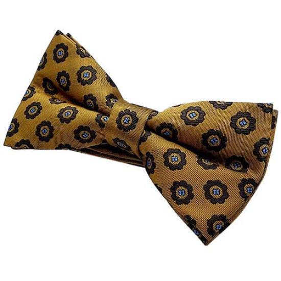 [Bowties.jp] Галстук-бабочка с цветочным узором горчично-желтого цвета (Легко носить) bd464