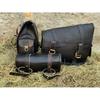 Leather Saddle Bags Motorcycle Bag Black Pannier Saddle Bags For Sportscasters Set Of Three Bags