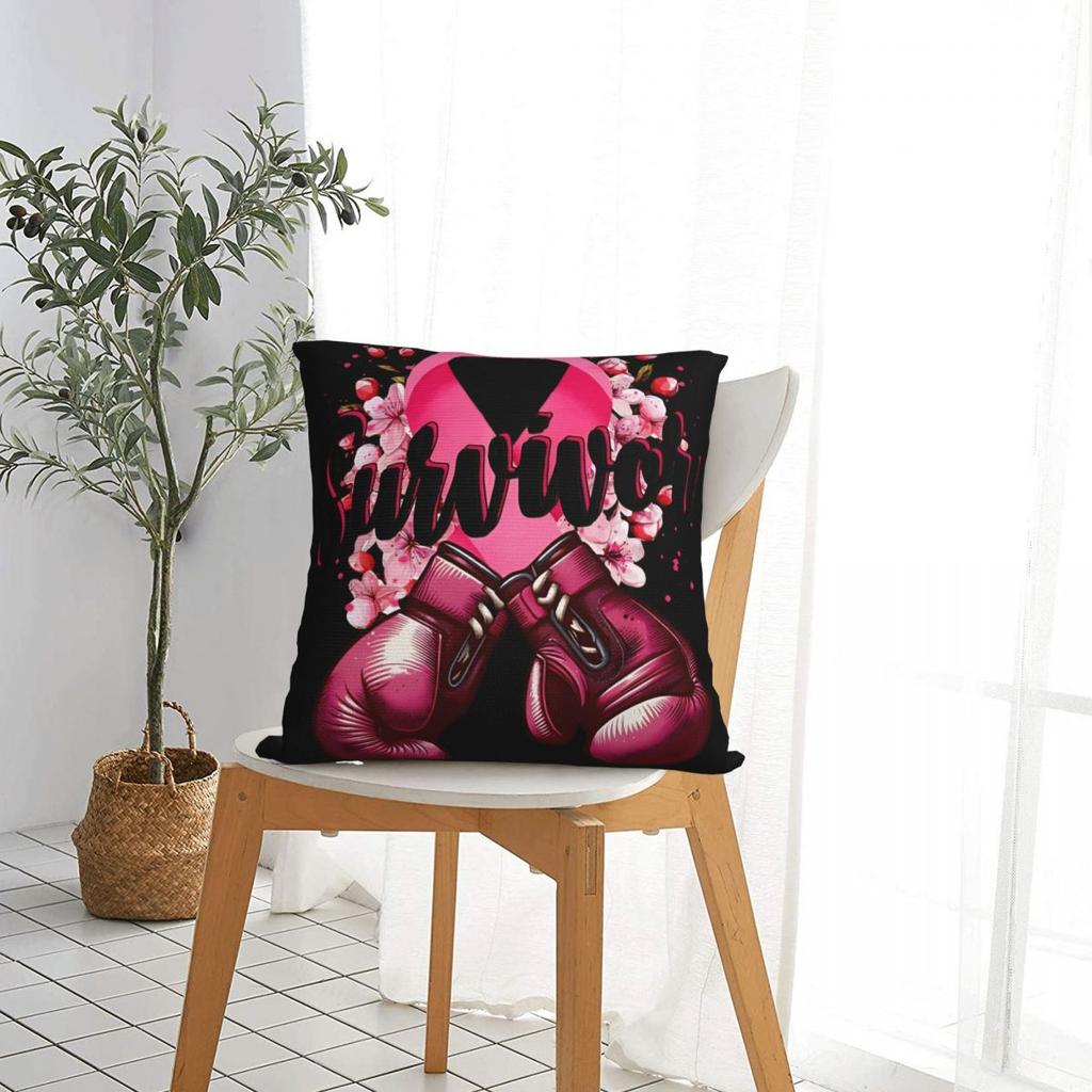 Blossom Breast Cancer Warrior Survivor Pillowcases Polyester Car Cushion Cover Creative Decorative Pillow Cover 4545