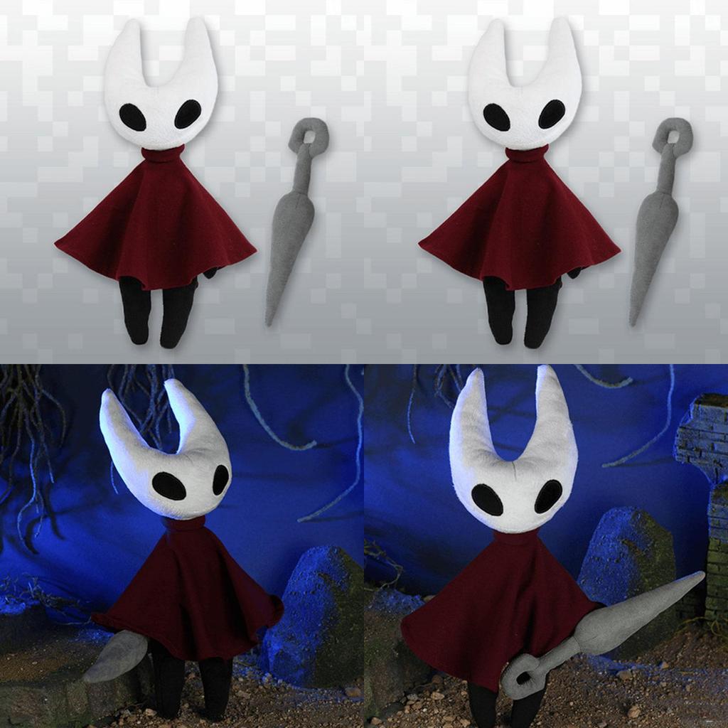 Очаровательная мягкая плюшевая кукла Hollow Knight красного и белого цвета, идеально подходящая для домашнего декора и коллекции